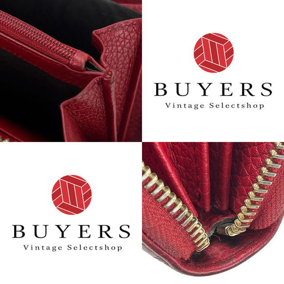 Gucci GUCCI Interlocking GG Red Zip Around Wallet Leather Long Wallet 308004 - Picture 9 of 10